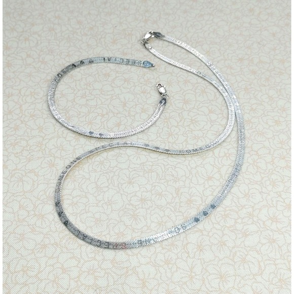 Jewelry - Vintage Sterling Silver Necklace Bracelet Set, Reversible, Someone Special